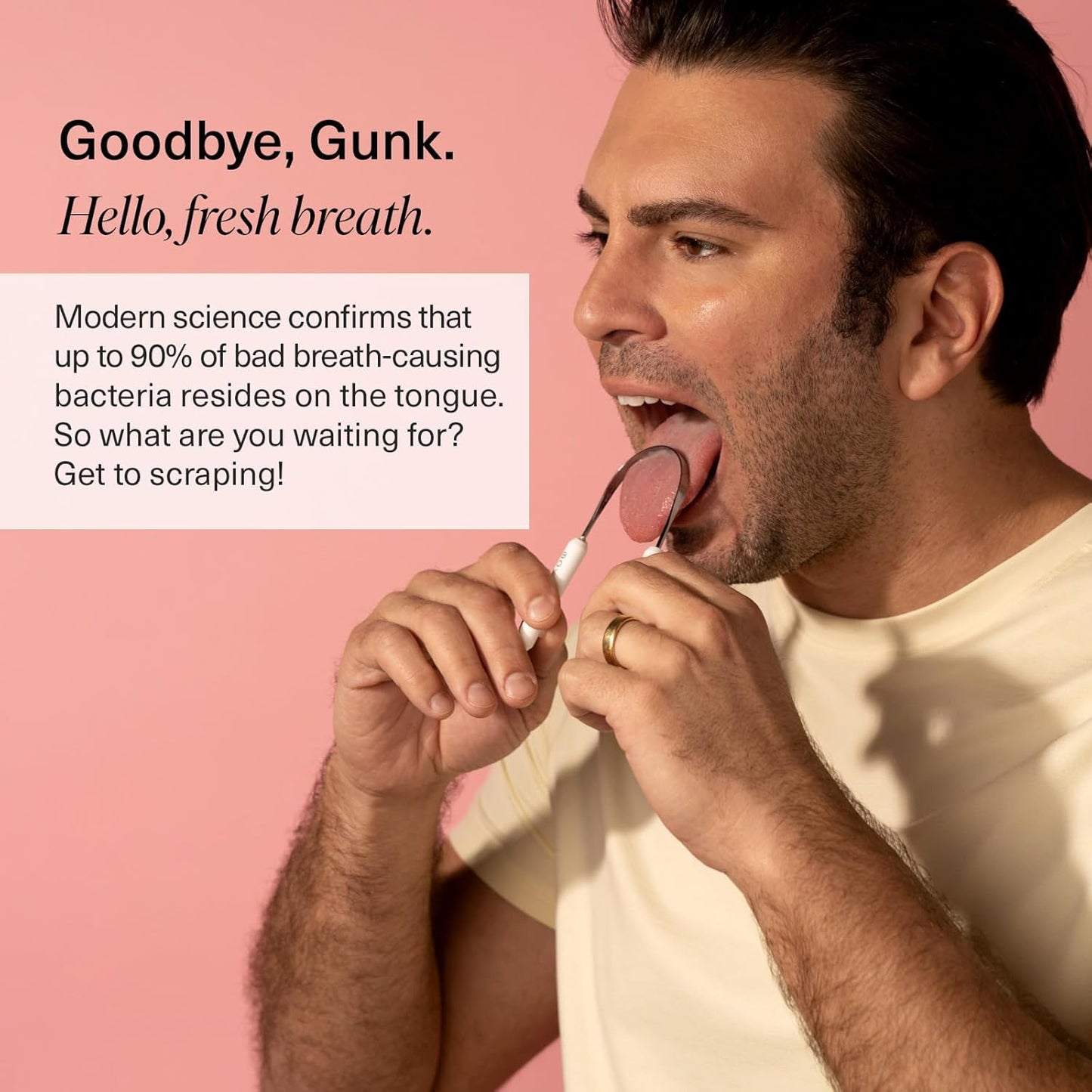 Boka Tongue Scraper for Adults & Kids with Case - Stainless Steel Tongue Cleaner w/Linen Travel Pouch - Scrubber to Remove Tongue Buildup and Freshens Breath (Pack of 1)