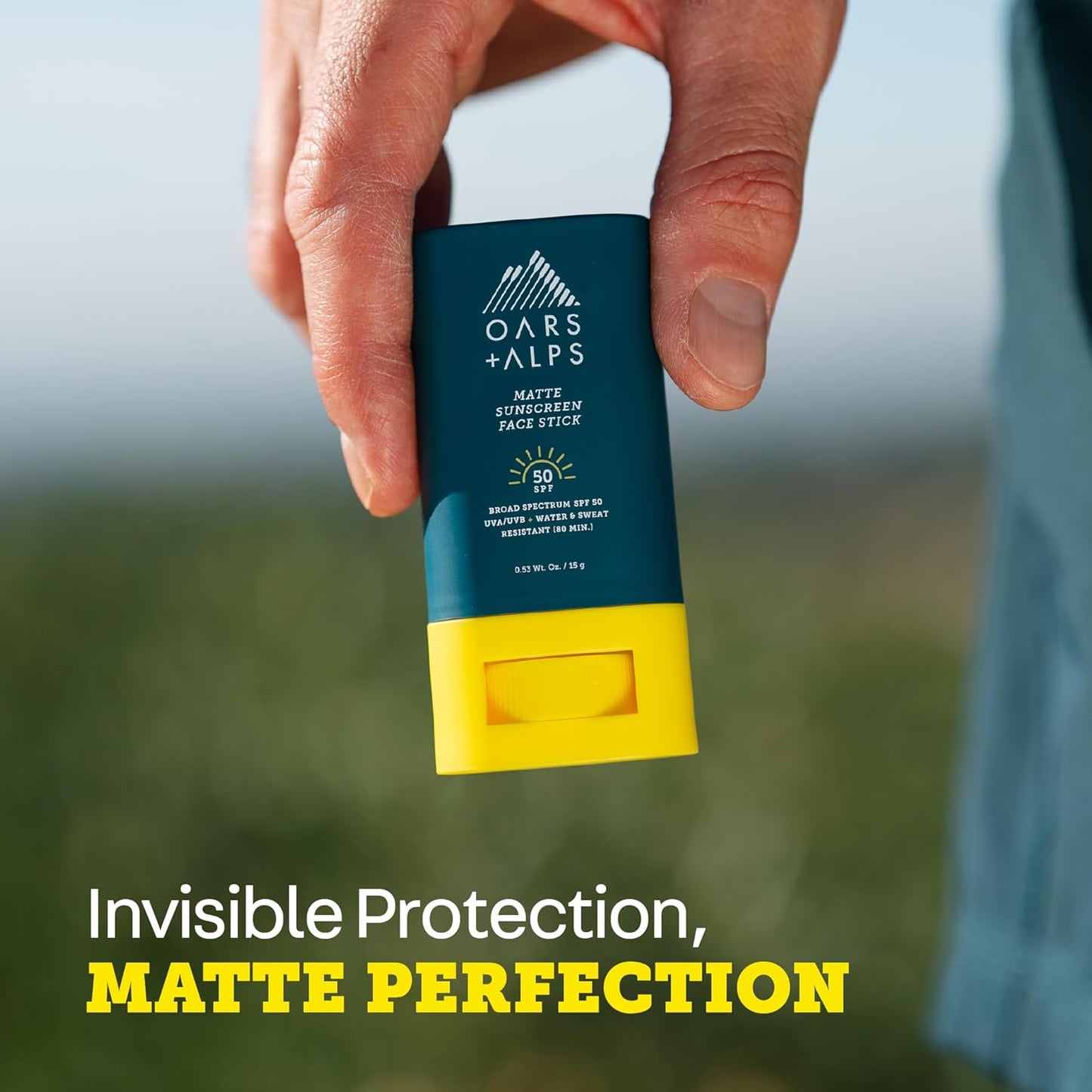 Oars + Alps Matte Face Sunscreen Stick, SPF 50 Travel Sunscreen Roll On for Face & Body, Fragrance Free, Water & Sweat Resistant Sunblock, All Skin Types, Dermatologist Tested, Moisturizing