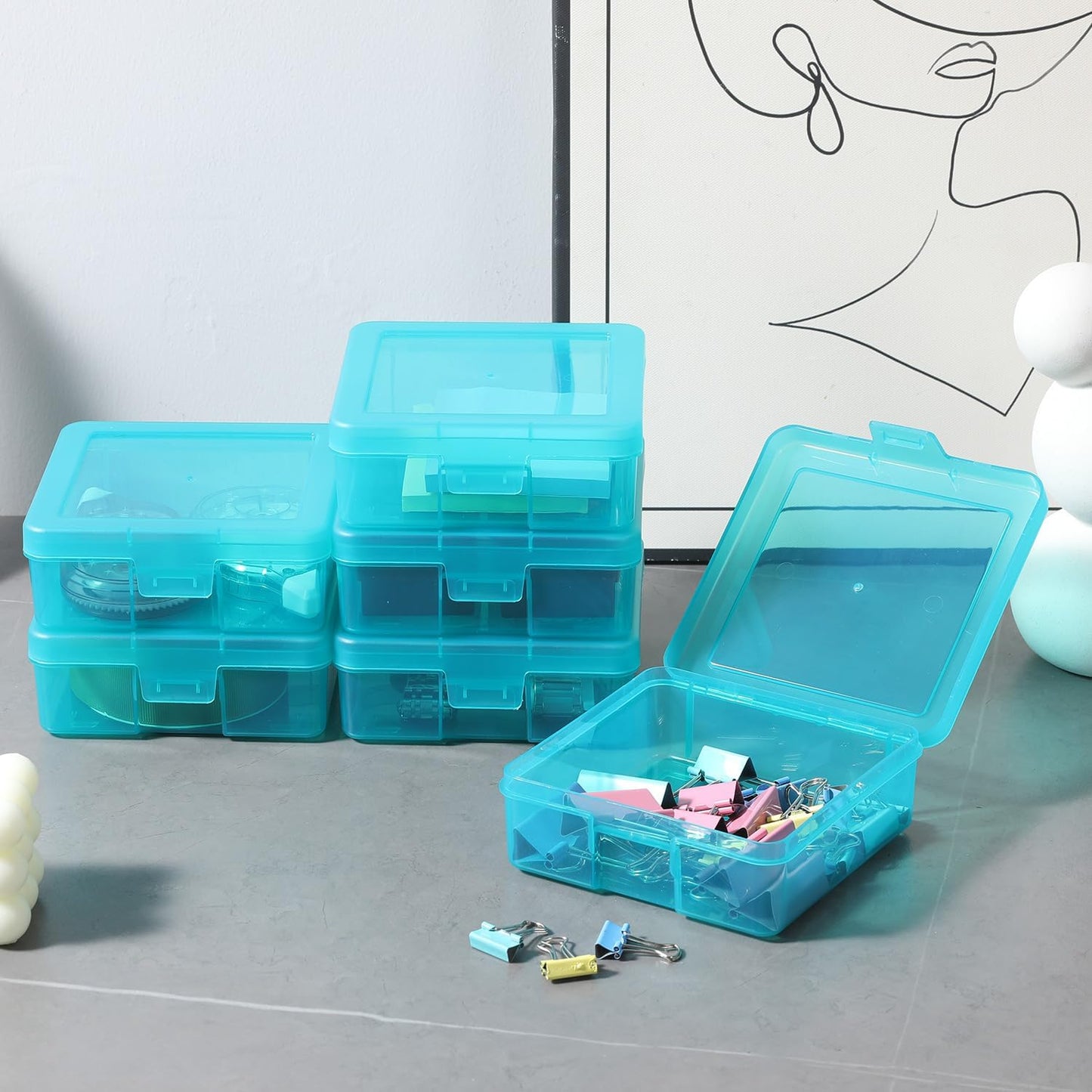 18 Pack Small Plastic Storage Containers Clear Arts & Crafts Storage Boxes & Organizers Stackable Small Containers With Lids For Organizin (Set 5)