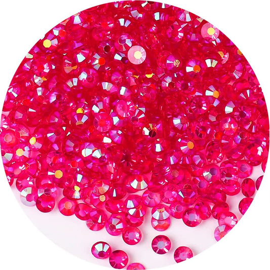 2250 Pcs SS16 4mm AB Flatback Rhinestones for Nails Art Crafts Transparent Glitter Round Gems Crystals DIY Clothes Shoes(Clear Dark Rose Red AB)