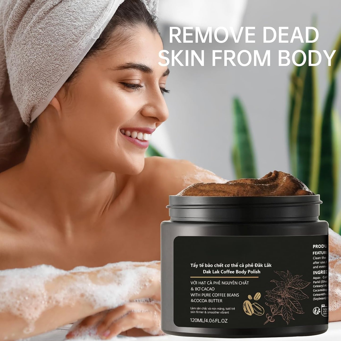Coffee Body Scrub 4.05 oz - Moisturizing and Exfoliating Body, Face, Hand, Foot Scrub - Fights Stretch Marks, Fine Lines, Wrinkles - Great Gifts for Women & Men (1PC, Coffee Body Scrub)
