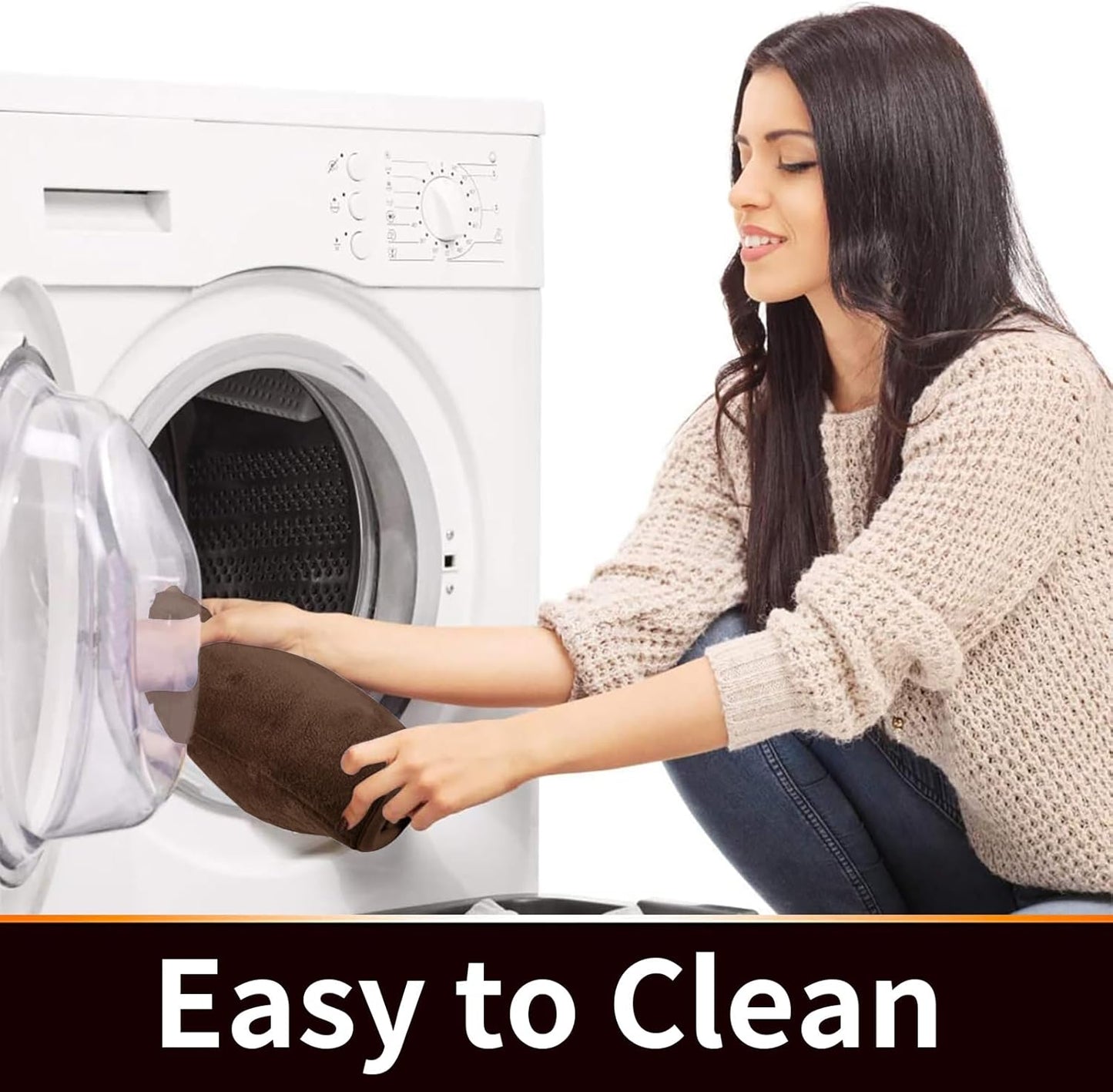 Yimobra Memory Foam Toilet Bath Mat U-Shaped, Soft and Comfortable, Super Water Absorbent, Non-Slip, Machine Wash and Easy to Dry for Bathroom Commode Contour Rug, 24 X 24 Inches, Brown