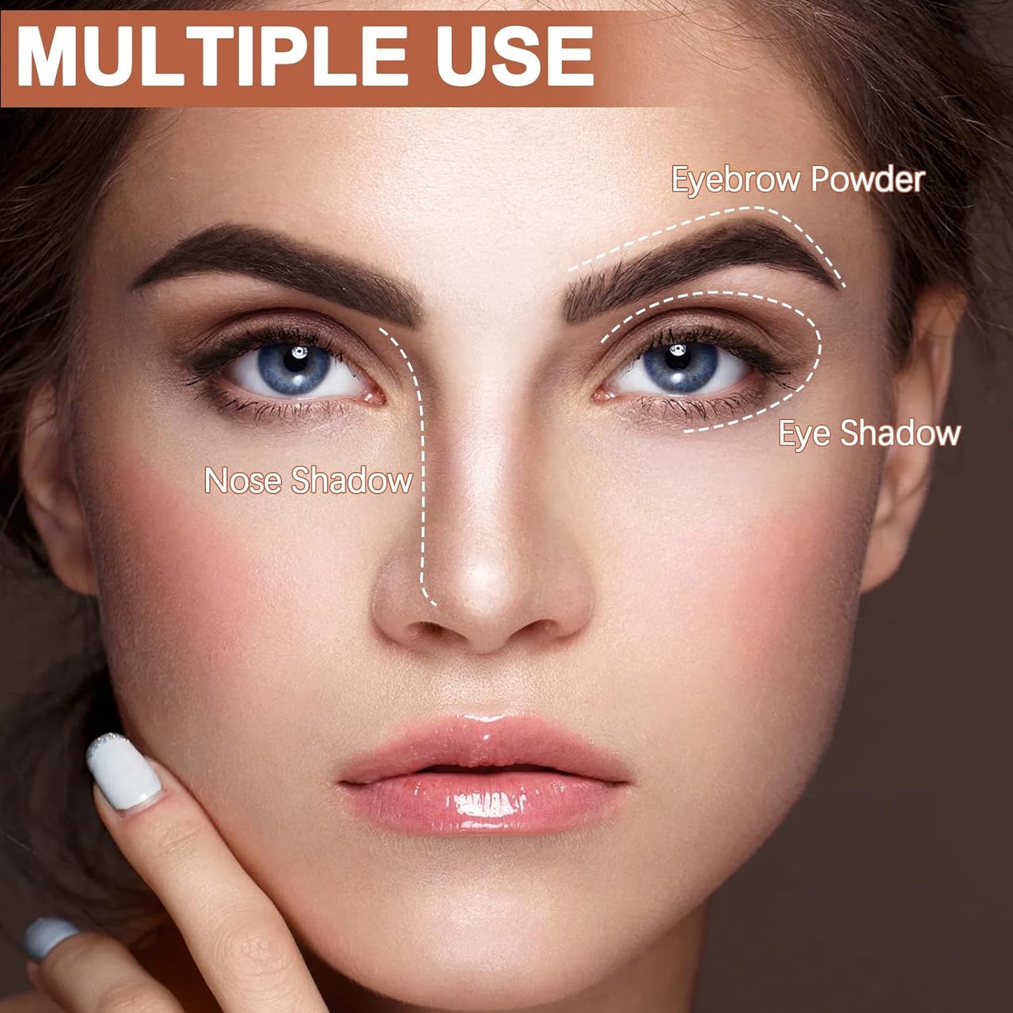 3 Colors Eyebrow Powder Set, Brow Powder Makeup Palette, Defining and Sculpting Brows, Waterproof Eye Contour Kit with Brush Applicator