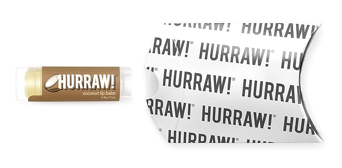Hurraw! Coconut Lip Balm: Organic, Certified Vegan, Cruelty and Gluten Free. Non-GMO, 100% Natural Ingredients. Bee, Shea, Soy and Palm Free. Made in USA