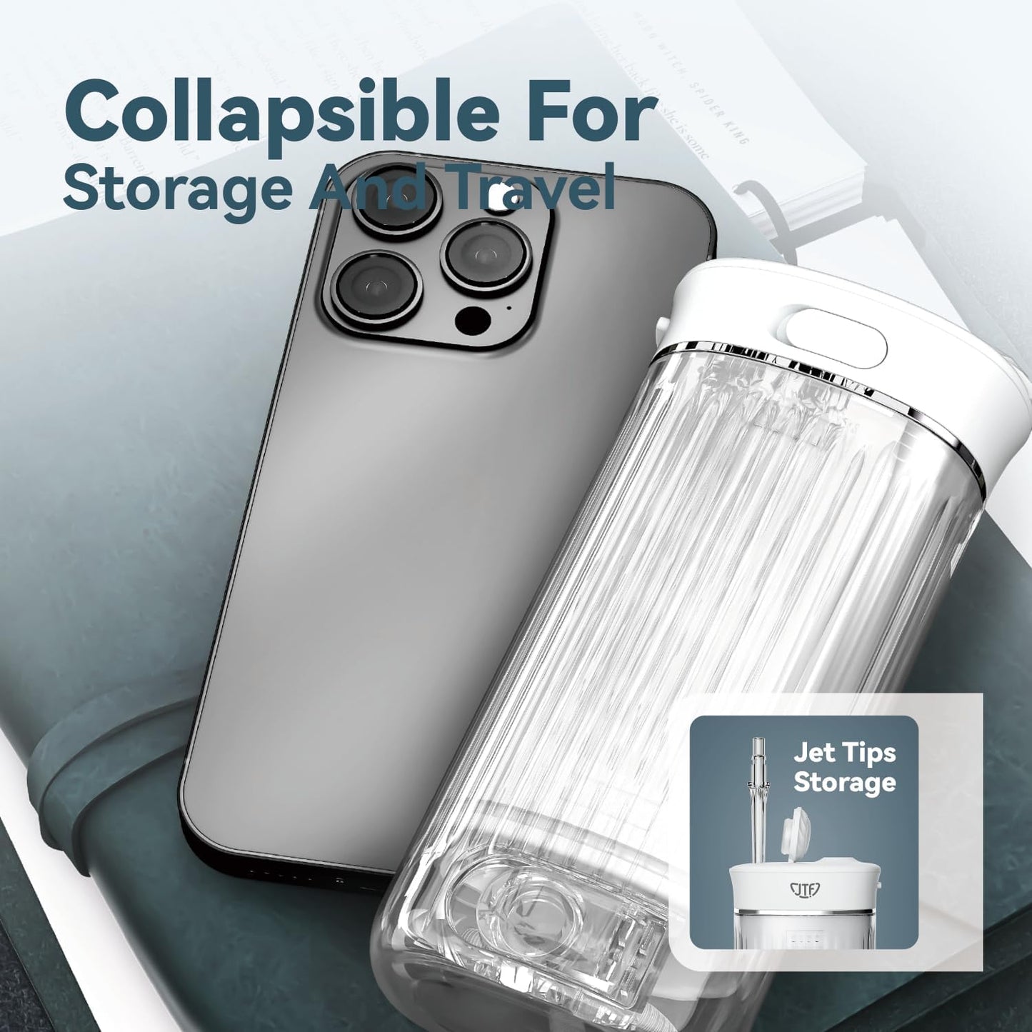 Portable Mini Water Dental Flosser for Teeth Cleaning Travel Oral Irrigator with Telescopic Water Tank,4 Modes IPX7 Waterproof Design - Perfect for Braces, Bridges, and Home & Travel Dental Care