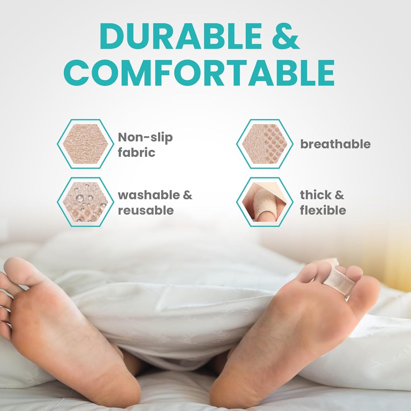 10 Pack Fabric Hammer Toe Corrector, Reusable Broken Toe Protectors Taped Wraps, Hammertoe Straightener, Toe Splint for Broken Toe, Crooked Toes, Bent Toes （Brown+10S）