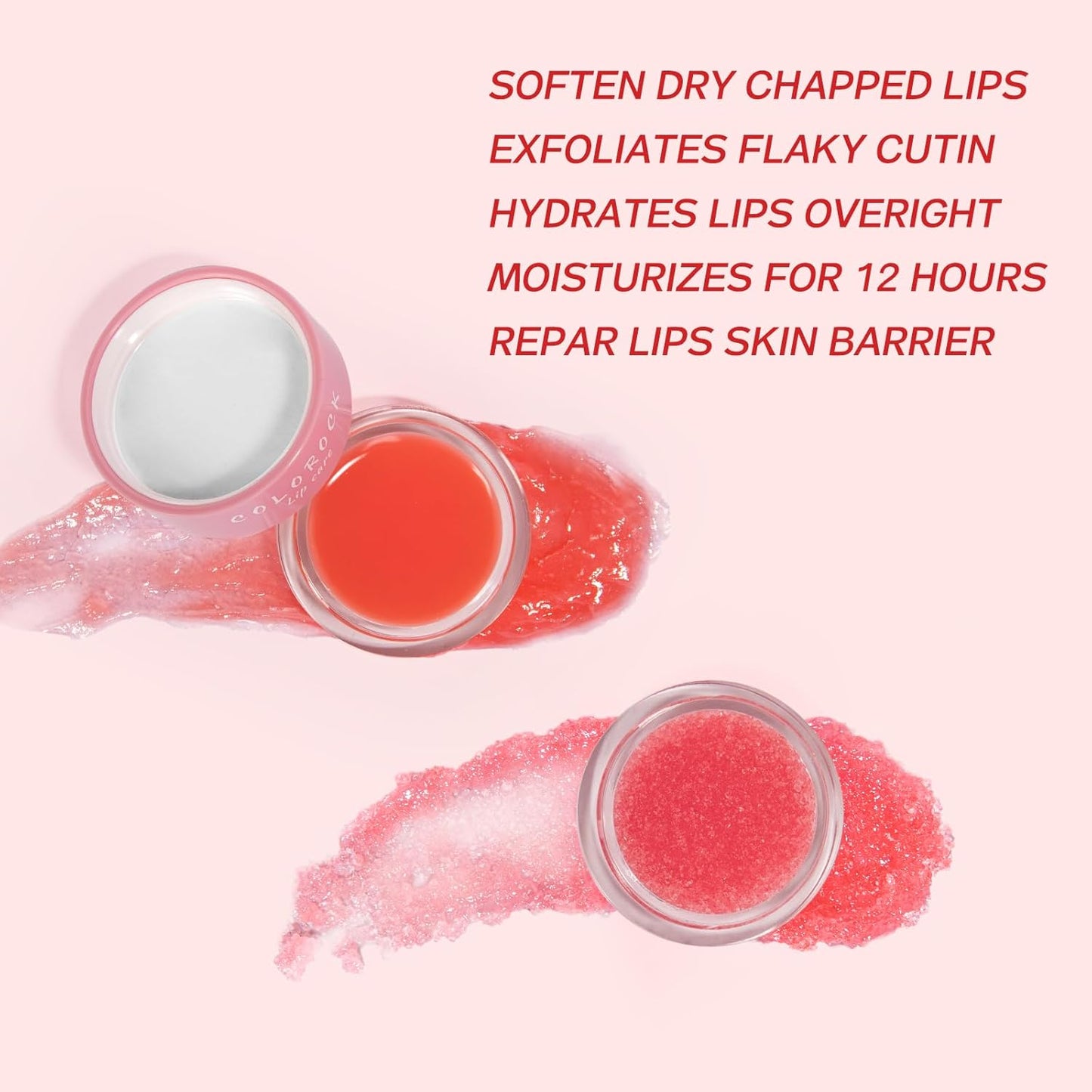 Strawberry Sugar Lip Scrub & Lip Sleeping Mask Set Natural Lip Treatment Duo - 4 IN 1 Gift Set For Exfoliate,Nourish Soothe & Hydrate Dry and Flaky Lips-Natural Overnight Lip Care for Soft,Smooth Lips