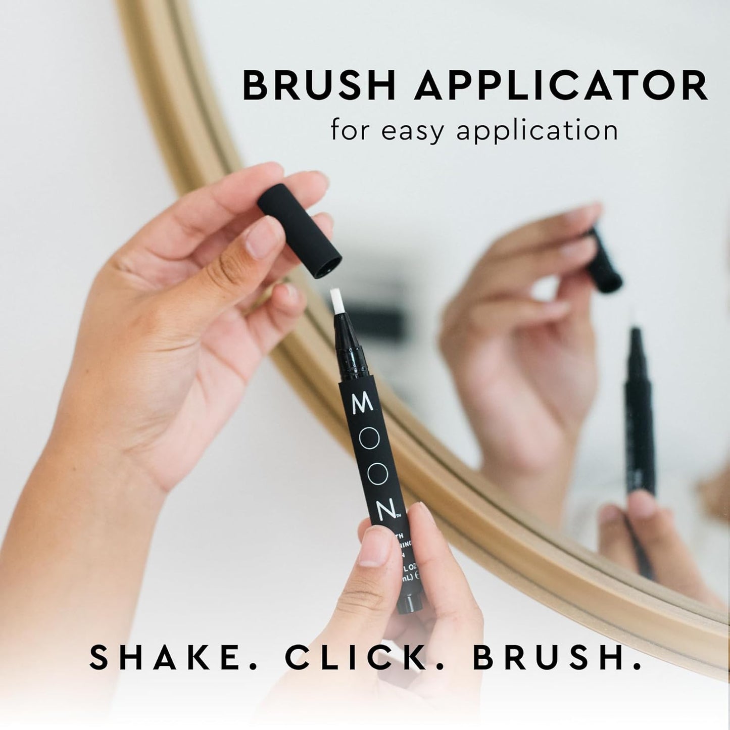 MOON Teeth Whitening Pen - Gentle on Sensitive Teeth, Whitens with Antioxidants & Essential Oils - Vegan Whitening Gel in an Easy Applicator - Vanilla Mint