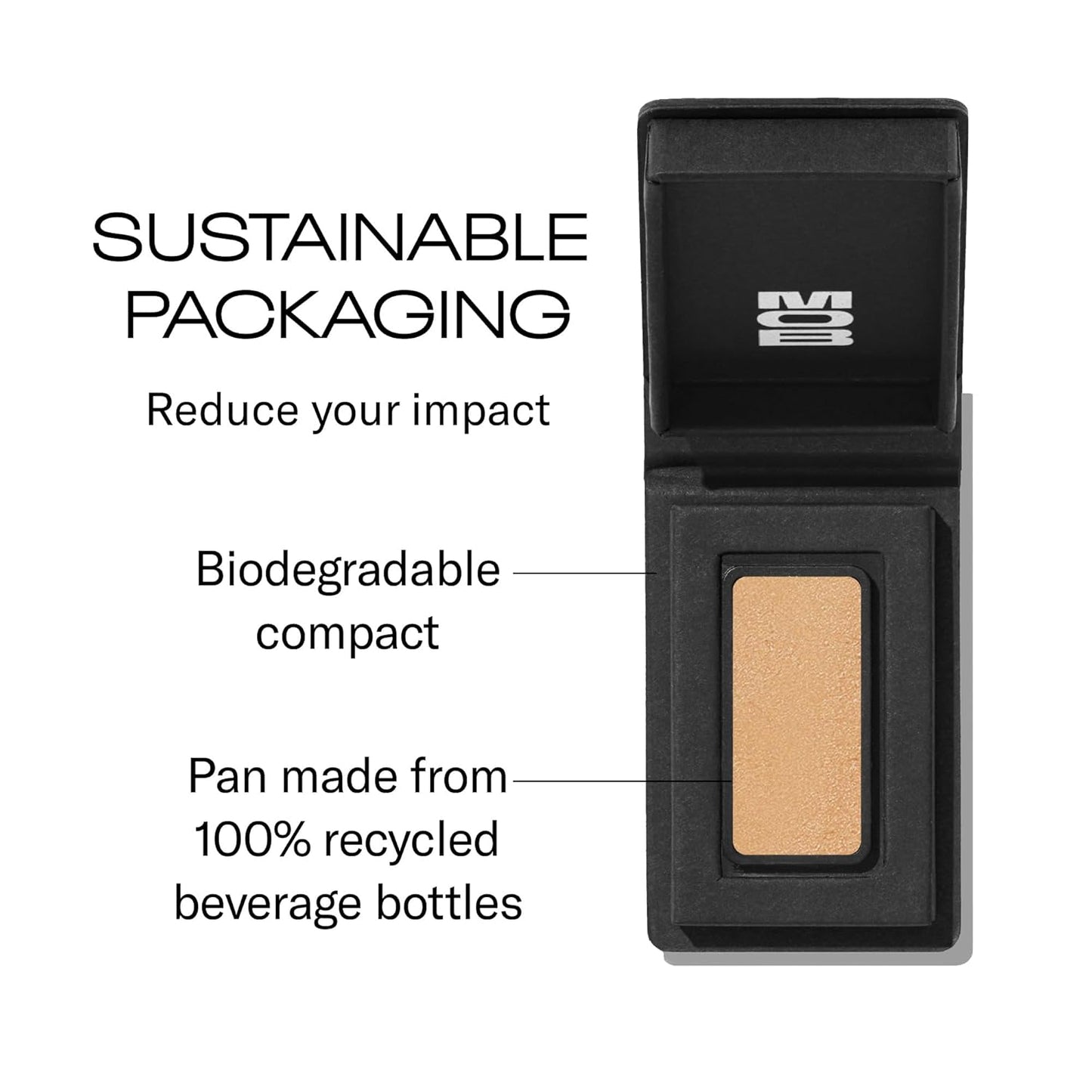 MOB Beauty Cream Clay Eyeshadow M107 – Golden Wheat | Skincare-Infused, Vegan, Cruelty-Free, Blendable Cream-to-Velvet Finish, Buildable Pigment, Clean Eyeshadow in Sustainable, Biodegradable Compact
