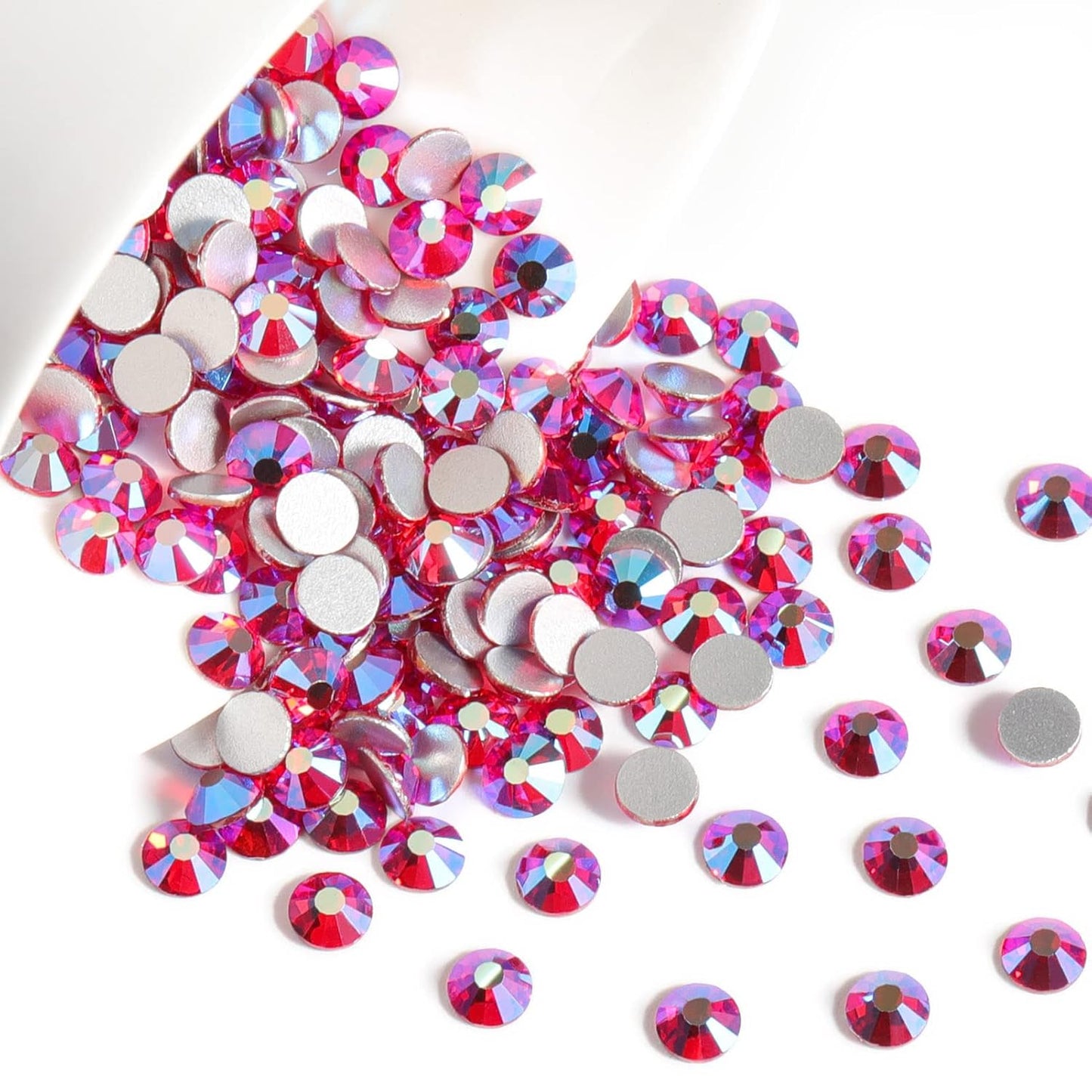 Beadsland 288 Pieces Flat Back Crystal Rhinestones Round Gems,Light Siam AB,SS30,6.3-6.5mm