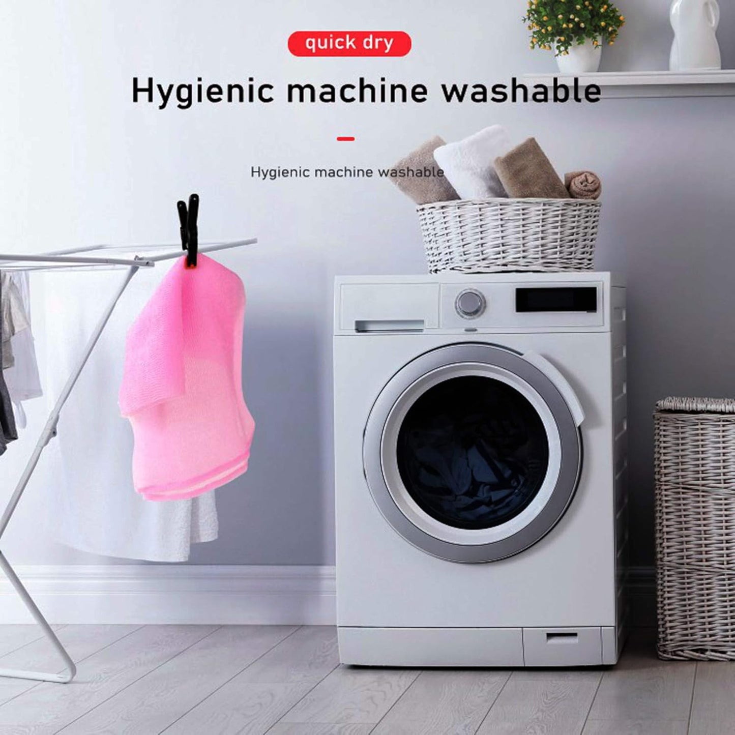 ARCH&M Japanese Exfoliating Towel for Body & Back (3-Pack) Korean Style Scrub Cloth, Nylon Bath Washcloth for Smoother Skin (Yellow x 3)