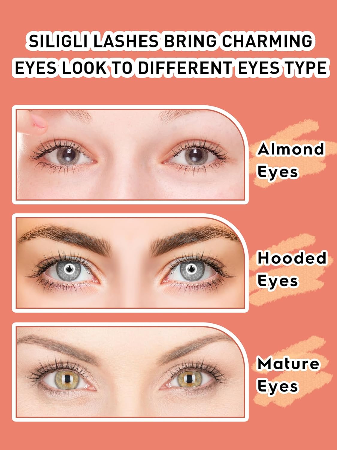 Natural Lashes Eyelashes 10mm Short Mink Lashes Wispy Eyelashes Thinner Band 3D Volume Cat Eye Lashes C Curl False Lashes 7 Pair by Siligli