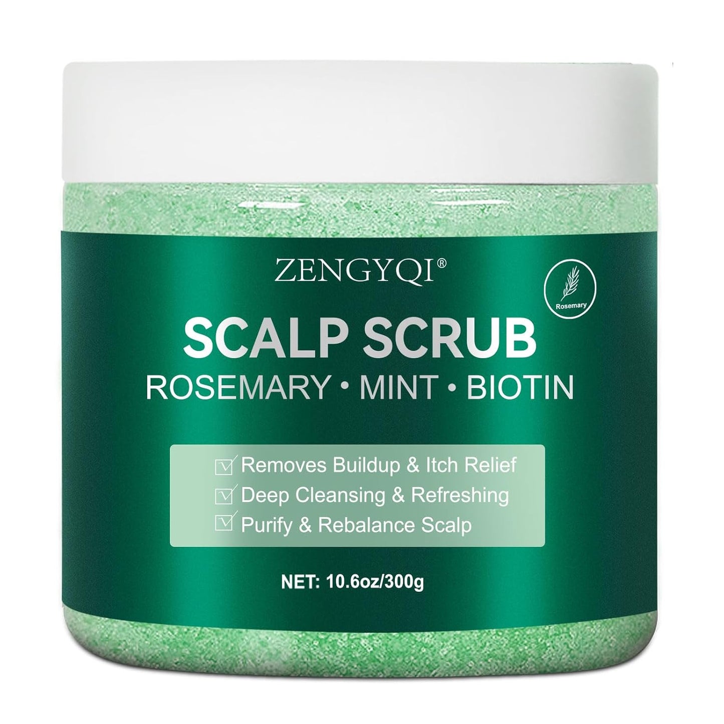Scalp Scrub, Rosemary & Mint Oil & Biotin Scalp Exfoliator Scrub Shampoo with Silicone Cleansing Massager, Hair Treatment for Itchy Scalp, Dandruff & Buildup Removal & Thick and Strong Hair Growth