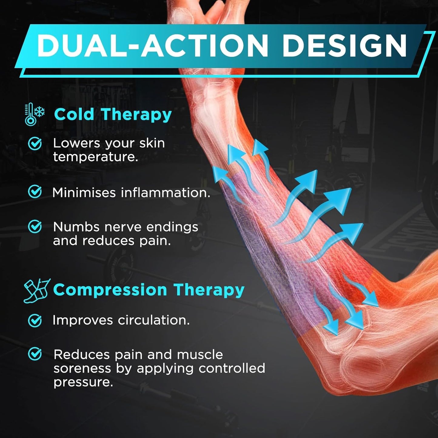 OK TAPE 2 Rolls Ice Self Stick Bandage Wrap, Instant Cold Relief for Knee, Ankle, Wrist, Cold Compress Elastic Athletic Tape for Sports Injuries, No Refrigeration Needed, 4 Inch Wide, Navy Blue