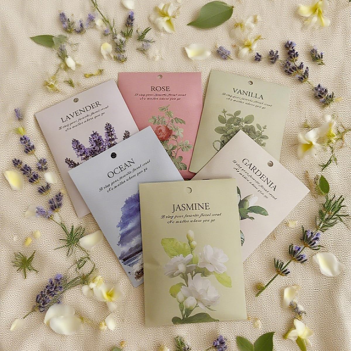 Ocean Scented Sachet Bags - 12 Pack Home & Car Freshener, Odor Eliminator for Closets, Rooms, Drawers, Wardrobes, Toilets, Long - Lasting 360 - Day Fragrance