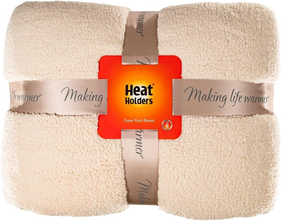 Heat Holders Super Plush Blanket - Queen Ivory / 90" X 90"