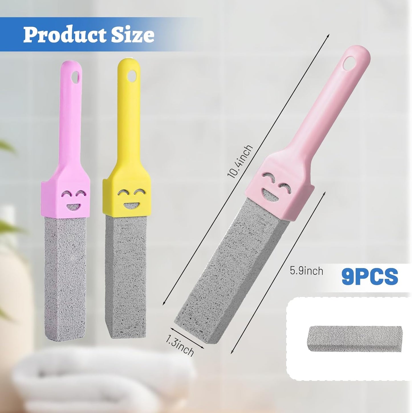 12 Pack Pumice Stone for Cleaning,Toilet Pumice Stone with Handle Stain Remover,Toilet Bowl Bathroom Pool Griddle Grill Stove Bathtubs Kitchen Sink Cleaners