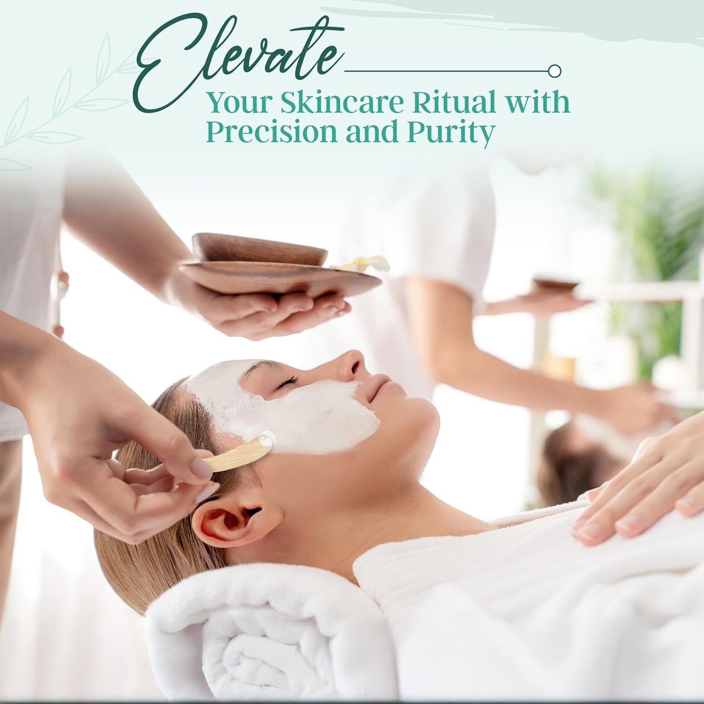 Bamboo 50-pack Cosmetic Facial Makeup Spoon Spatula Mini Makeup Spatula, Biodegradable Compostable Cosmetic Cream Spatulas Spoon, Skincare Scoop Applicator Facial Massage Beauty BPA FREE (Standard)