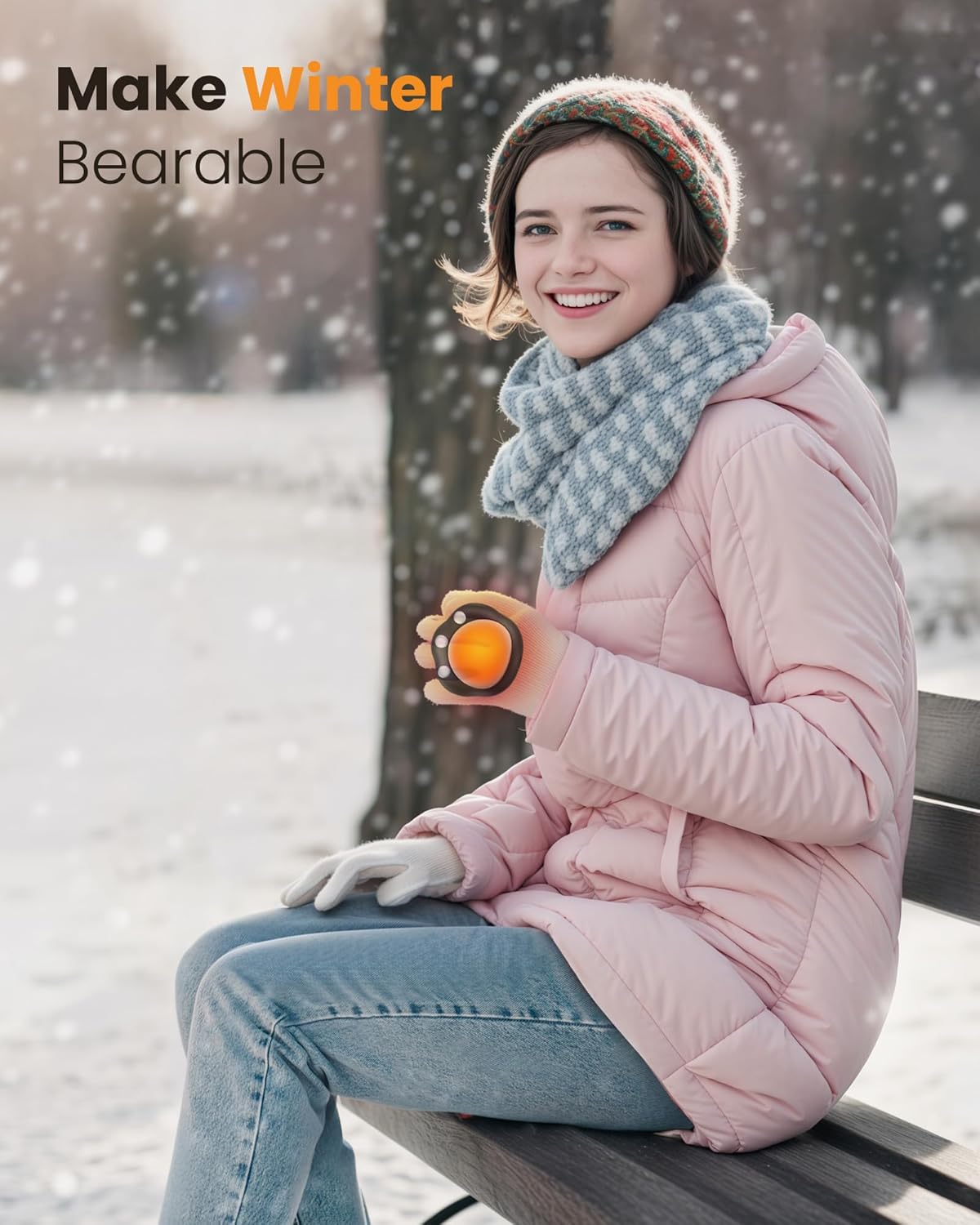 Gaiatop Hand Warmers Rechargeable, 2 Pack Cute Cat Paw Design 3 Levels Magnetic Electric Pocket Heater, Reusable Portable Hot Hands Gifts for Women Men Cat Lover