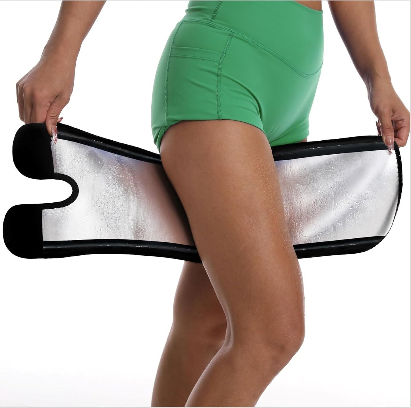 Sauna Leg Sleeves 2-Pack, Non-Slip Sweat Thigh Wraps for Women & Men Adjustable Thigh Trimmer Slimming Workout Gear