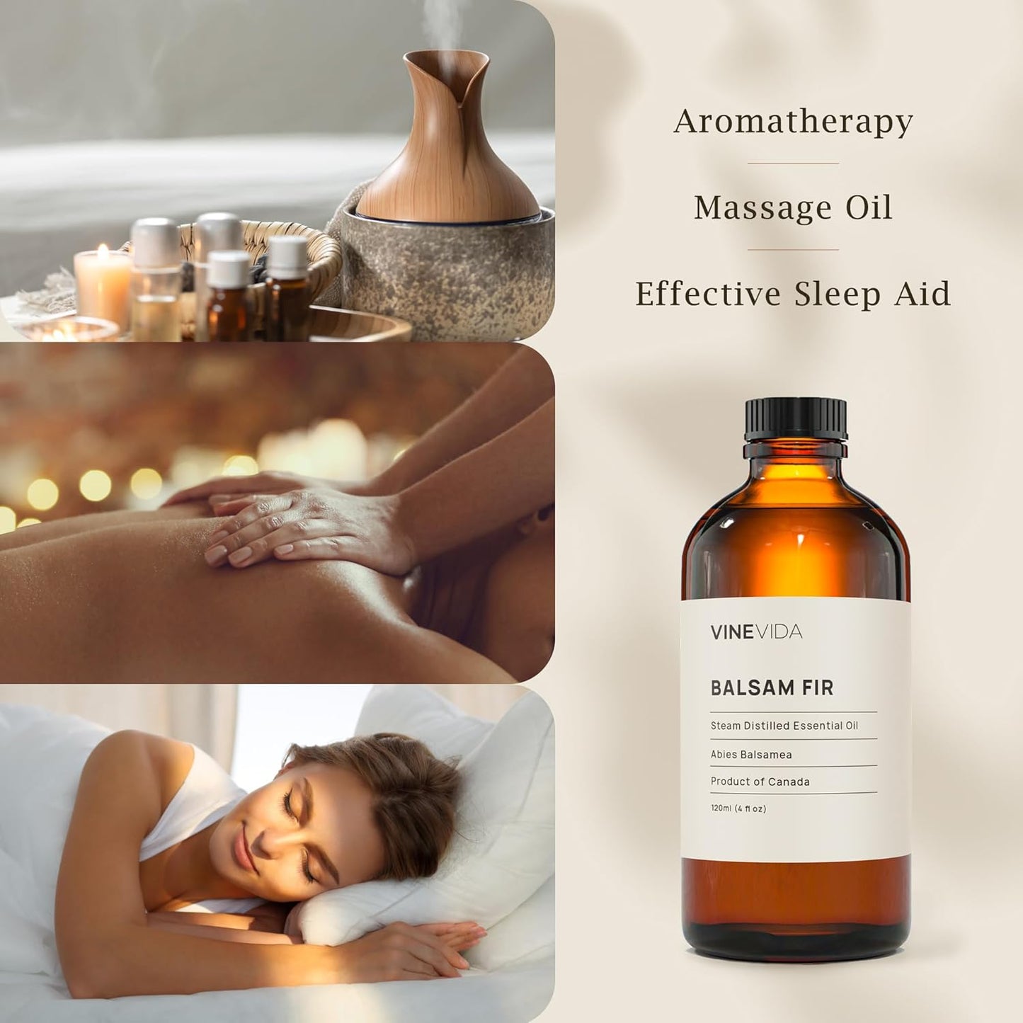 VINEVIDA Balsam Fir Essential Oil - 4 oz Undiluted - DIY Candle Scents - Bulk for Soap Making & Skin Safe