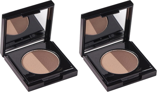 Arches & Halos Duo Luxury Brow Powder - Two-for-one Versatile Compact Powder - For Full, Defined Brows - Vegan and Cruelty Free Makeup - Mocha Blonde, 0.088 oz (Pack of 2)