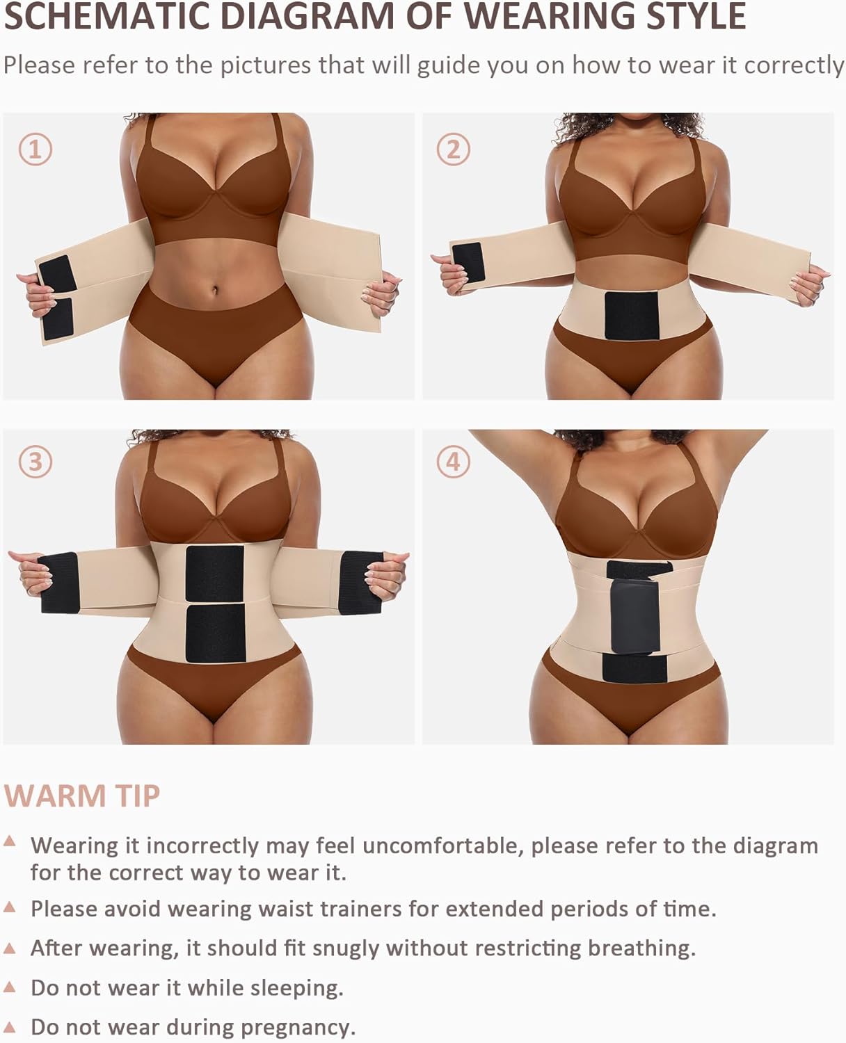 FeelinGirl Waist Trainer Belt Waist Cincher Trimmer Ab Belt Tummy Control Body Shaper with Triple Wrap Women and Men