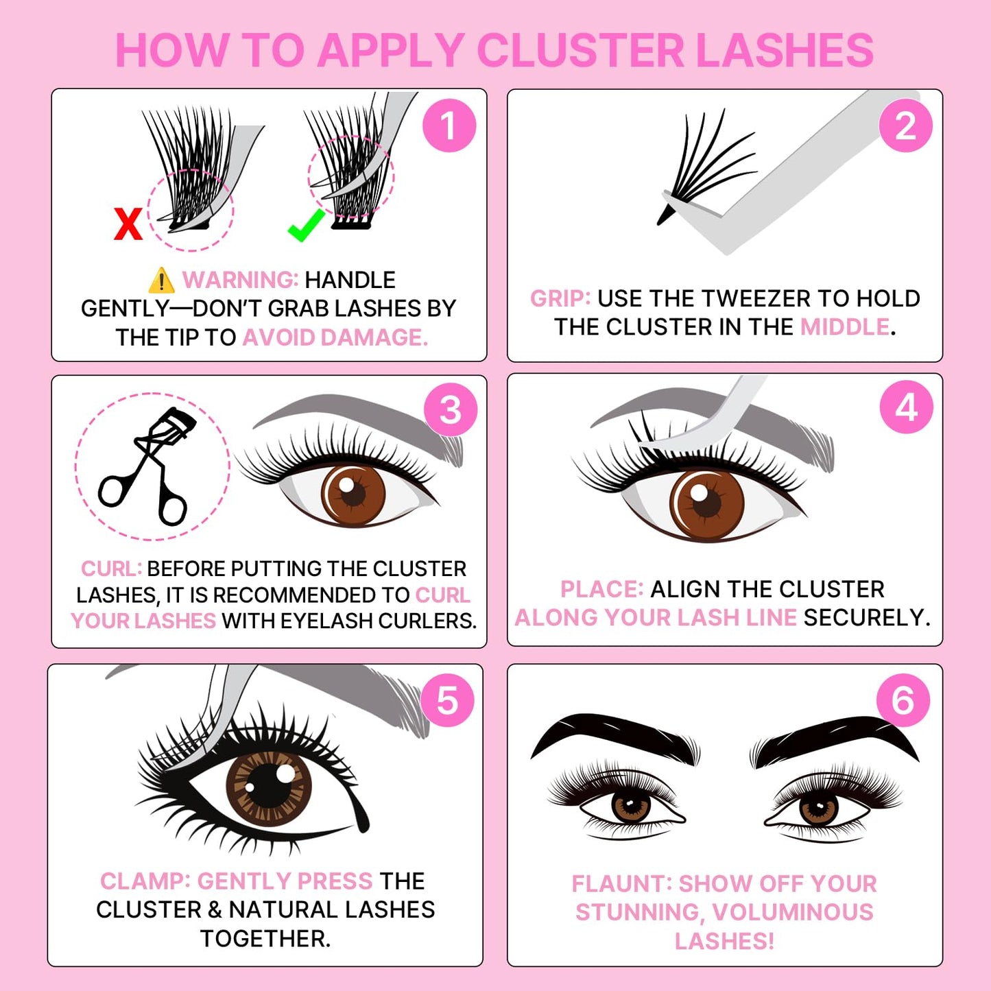 Korean Self Adhesive Lash Clusters Charm Look No Glue Press On Pre Bond Lash Clusters Fluffy Self Adhesive False Eyelashes No Glue Needed Reusable Wispy Eyelash Extensions