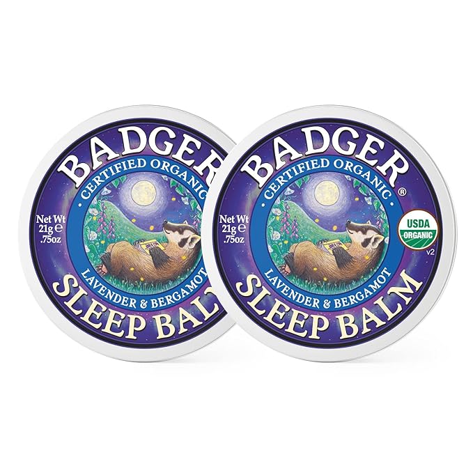 Badger - Sleep Balm, Lavender & Bergamot, Natural Sleep Balm, Scented Relaxing Balm for Children and Adults, Calming Night Balm, Organic Sleep Balm, 0.75 oz (2 Pack)