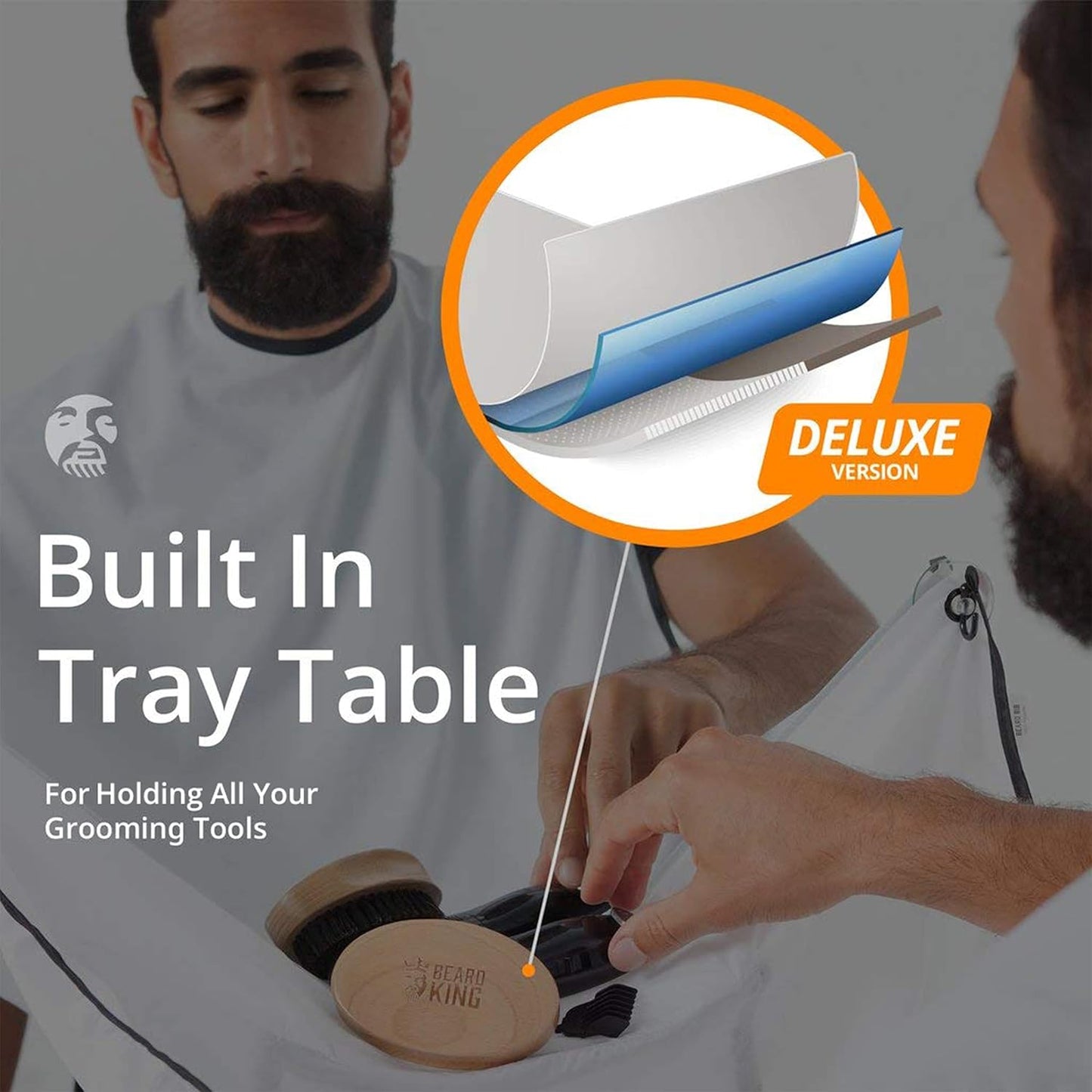 BEARD KING Beard Bib Apron - Shaving Set for Dad - As Seen on Shark Tank - Men's Hair Catcher for Shaving - Grooming Accessories - Packing Pouch, Blue