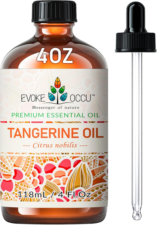 EVOKE OCCU Tangerine Essential Oil for Diffuser Fragrance DIY Candle Soap Making - 4 FL Oz