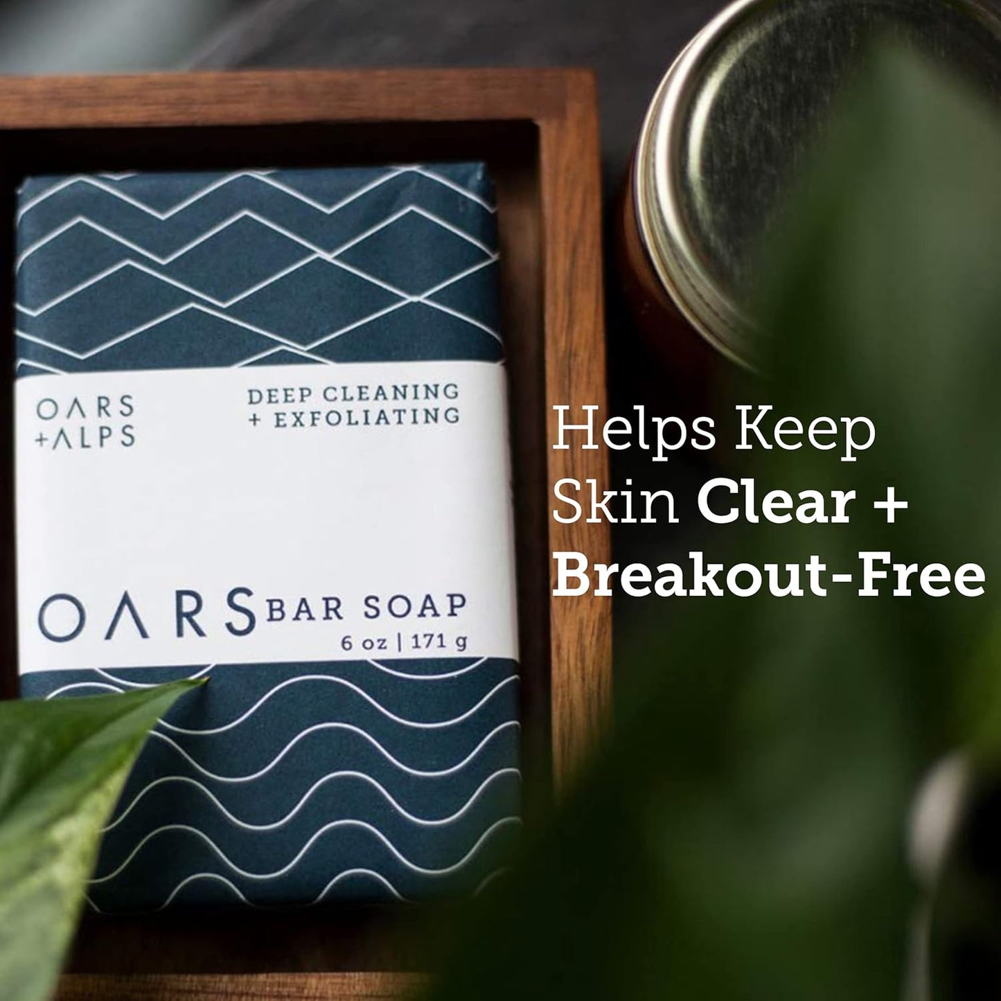 Oars + Alps Blue Charcoal Exfoliating Bar Soap for Men, Deep Cleaning & Exfoliating Soap, Dermatologist Tested & Made with Natural Clean Ingredients, All Skin Types, Travel Size, 1pk, 6oz