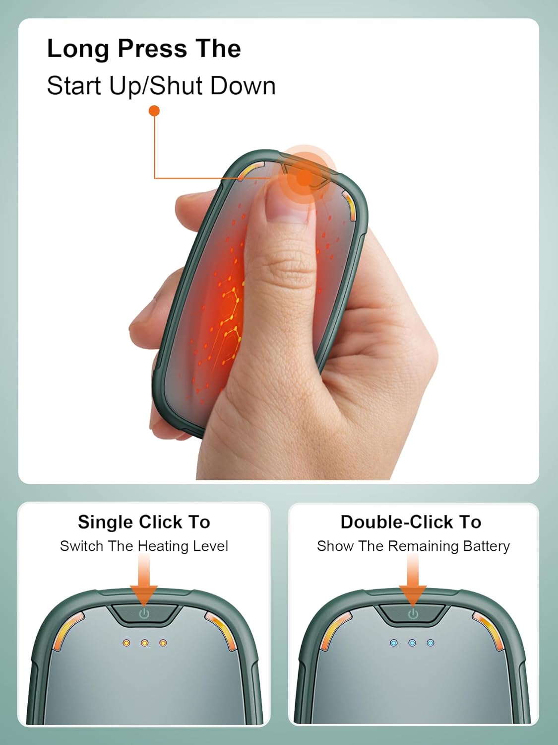 Hand Warmers Rechargeable 2 Pack, Rechargeable Hand Warmer, Pocket Portable Electric Hand Warmer, Reusable Handwarmers, A Winter Christmas Hand-Warming Gift for Work, Camping, Golf, and Hunting