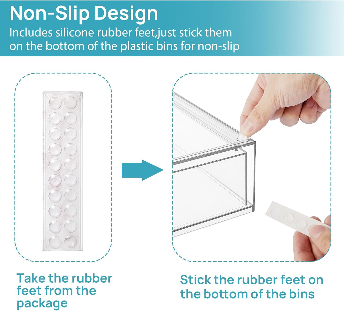 Vtopmart 12.1''W Clear Stackable Storage Drawers,4 Pack Acrylic Plastic Organizers Bins for Makeup Palettes, Cosmetics, and Beauty Supplies,Ideal for Vanity, Bathroom,Cabinet,Desk Organization