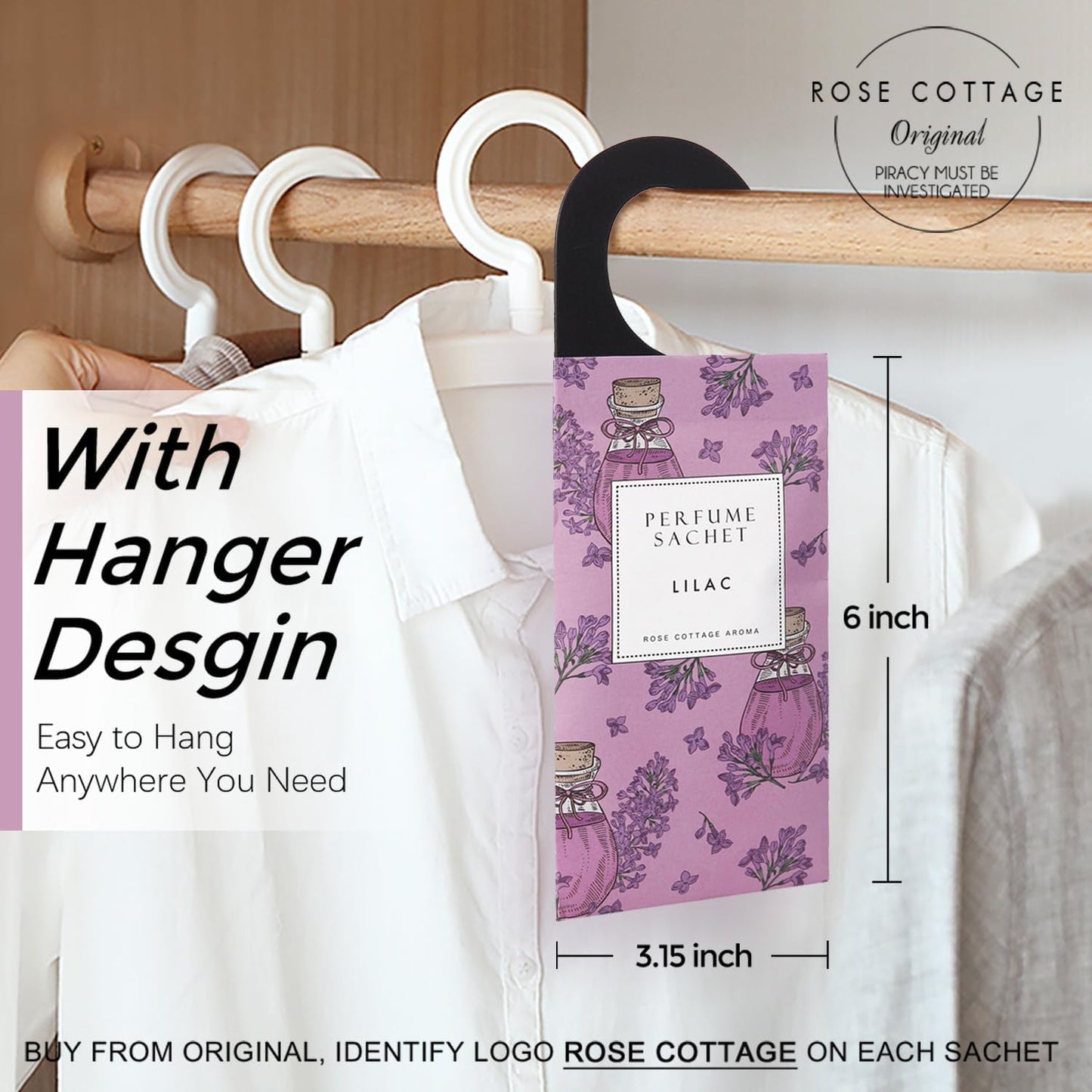 Large 12 Packs Lilac Hanging Closet Air Freshener Scented Sachets Long Lasting Smell Goods