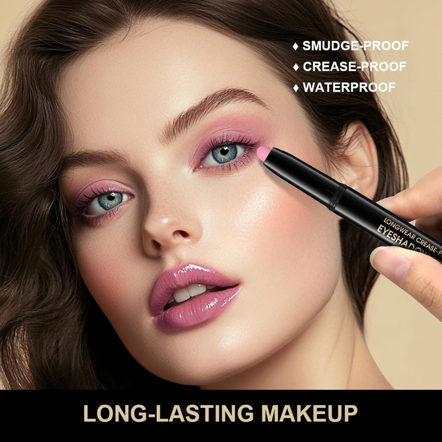 Eyeshadow Stick, Shimmer and Matte Cream Eye Shadow Brightener Sticks Eyeliner Pencil Crayon, Waterproof Long Lasting Eye Highlighter Stick Makeup,0.056 Oz(#10-Cornflower)