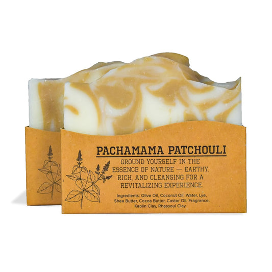 CompassSoap Pachamama Patchouli | Natural Bar Soap for Men & Women | Body & Face Soap Bar for Women and Men | Minimalist & Gentle Lather| Natural Bath Soap, Paraben & Phthalate Free|5 oz Pack of 2