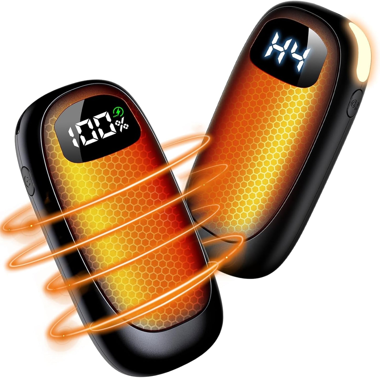 Hand Warmers Rechargeable - Electric Hand Warmers, Max 20 Hrs Warmth 4 Levels Heat Up to 131℉, Dual-Side Heating Portable Reusable Pocket Heater 2 Pack for Raynauds, Hunting, Camping, Golf