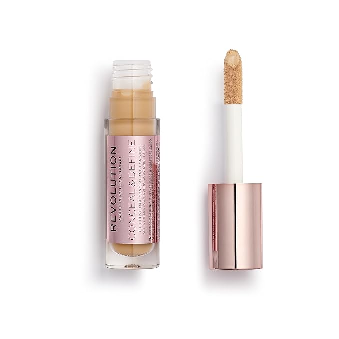 Makeup Revolution Conceal and Define Concealer, Full Coverage & Matte Finish, C9.2 for Medium/Tan Skin Tones, Vegan & Cruelty-Free, 0.7 Fl Oz