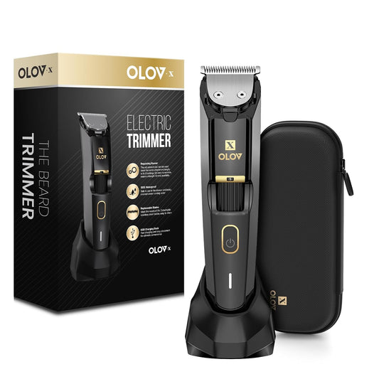 Men's Beard Trimmer - All-in-One Trimmer with Precision Dial - Premium Facial Hair Groomer - Adjustable 20 Length Setting, USB Recharge Dock, Cordless Waterproof Wet/Dry Clipper