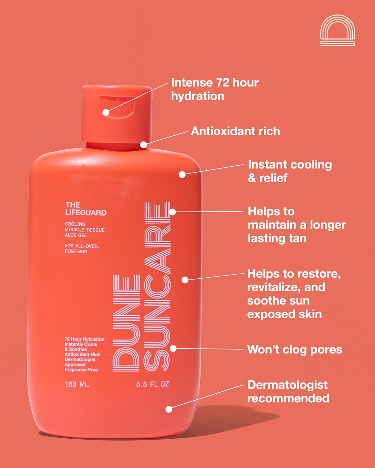 The Lifeguard Aloe Vera Sunburn Gel – After Sun Protection for Sunburn Relief with Minty Cooling – Fast-Absorbing Formula for Sun-Exposed Skin – Vegan, Non-Sticky, Hydrating Formula (5.5 Fl Oz)