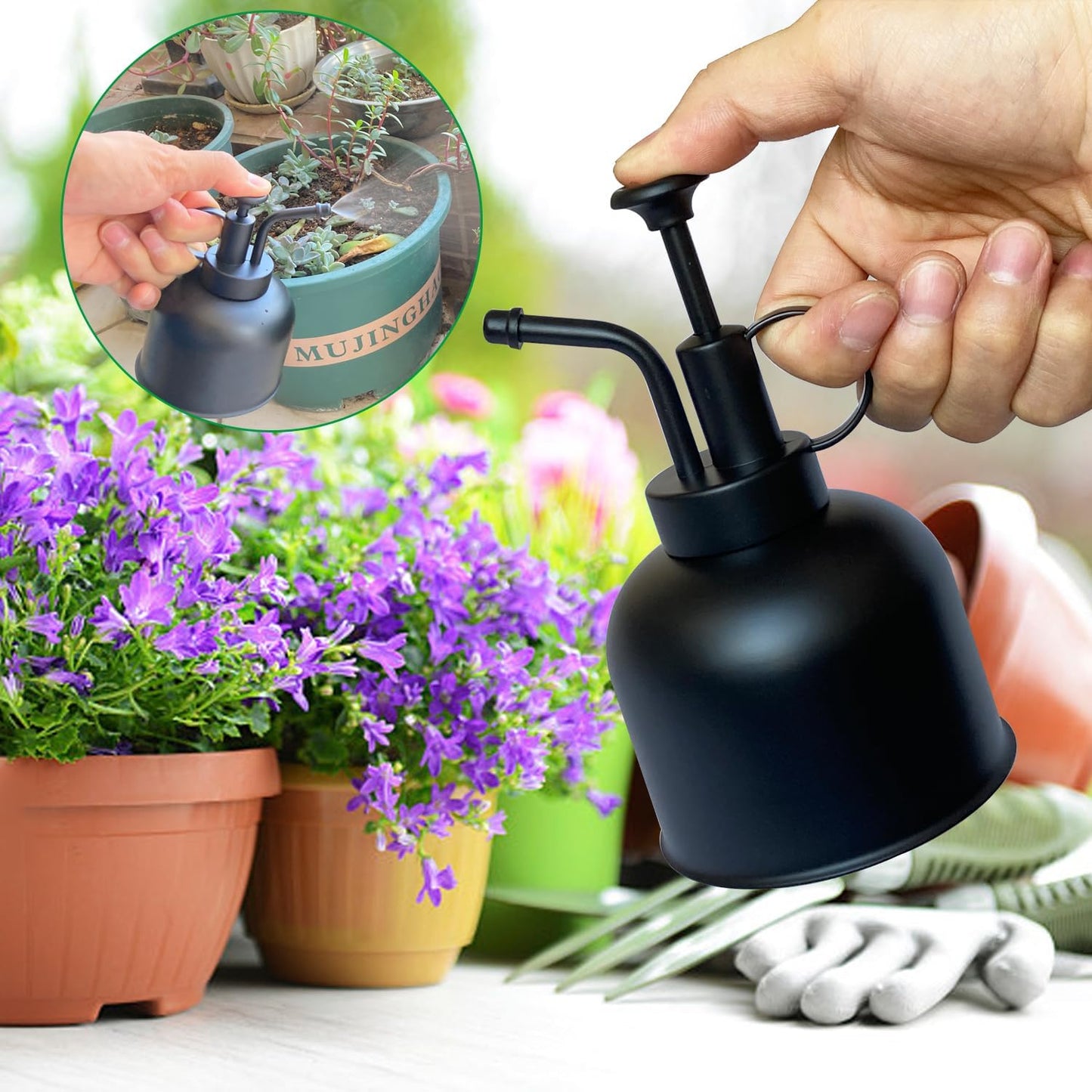 Plant Mister Spray Bottle Stainless Steel Plant Sprayer, Small Watering can Plant Spray Bottle Modern Gardening Tools for Indoor Potted Plants Watering and Spraying
