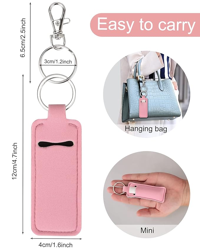 Chapstick Holder Lip Balm Sleeve Pouch Chapstick Holder With Clip Lipstick Lip Gloss Holder Stocking Stuffers Gift for Women (7pcs)
