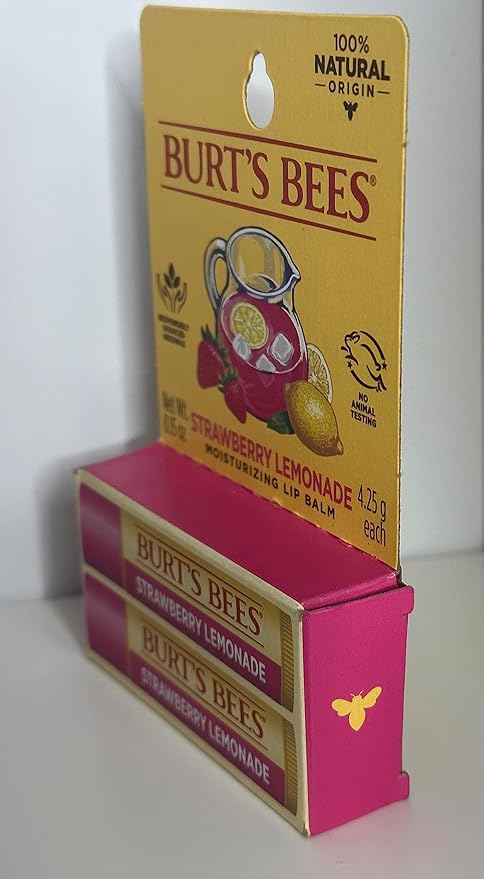 BURTS BEES STRAWBERRY LEMONADE LIP BALM 2 (0.15) TUBES