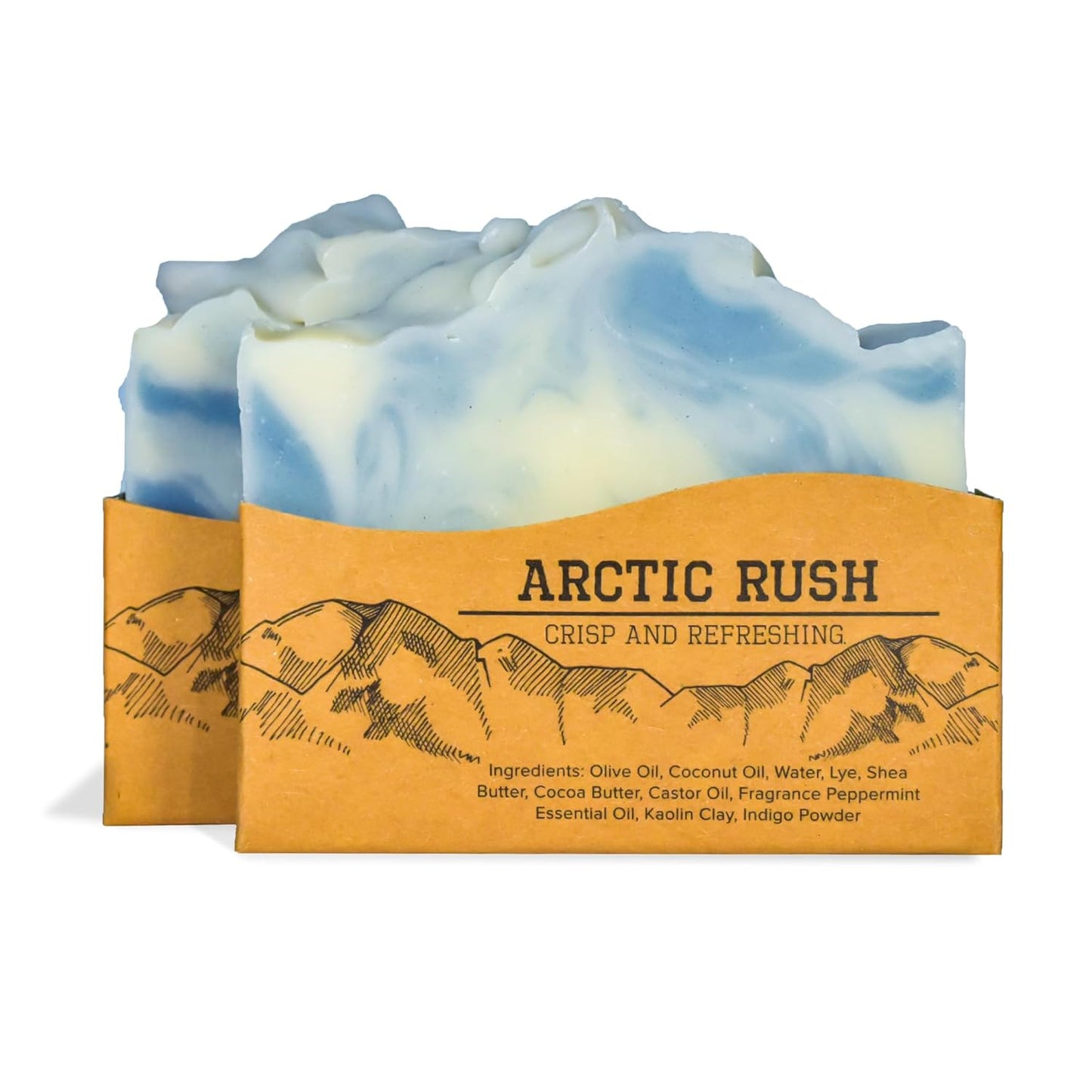 CompassSoap Arctic Rush | Natural Bar Soap for Men & Women | Body & Face Soap Bar for Women and Men | Minimalist & Gentle Lather | Natural Bath Soap, Paraben & Phthalate Free | 5 oz, Pack of 2