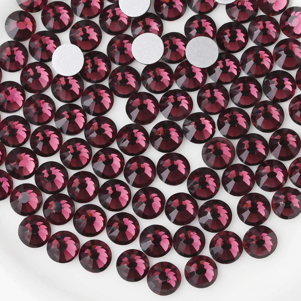 Beadsland 2880pcs Flat Back Crystal Rhinestones Round Gems for Nail Art and Craft Glue Fix, Amethyst,SS4,1.5-1.7mm