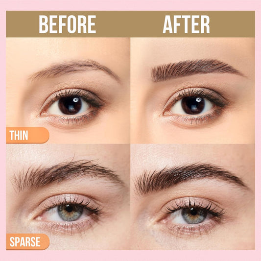 iMethod Curved Eyebrow Pen and Brow Gel Clear - Eyebrow Pencils for Women with Natural Hair Like Strokes, Eyebrow Makeup for All-Day Defined, Waterproof, Smudge-proof, Dark Brown