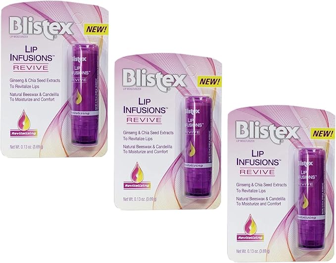 Blistex Lip Infusions Revive Lip Moisturizer 0.13 Ounce (3 Pack)