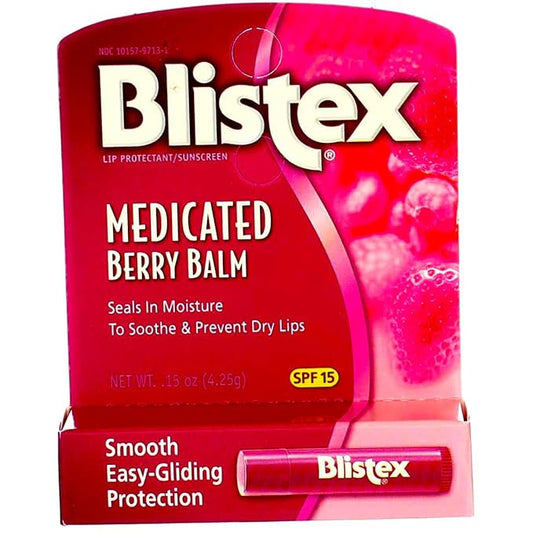 Blistex Medicated Lip Balm with SPF 15 for Dryness, Chapping and Soothes Irritated Lips, 0.15oz - Pack of 6