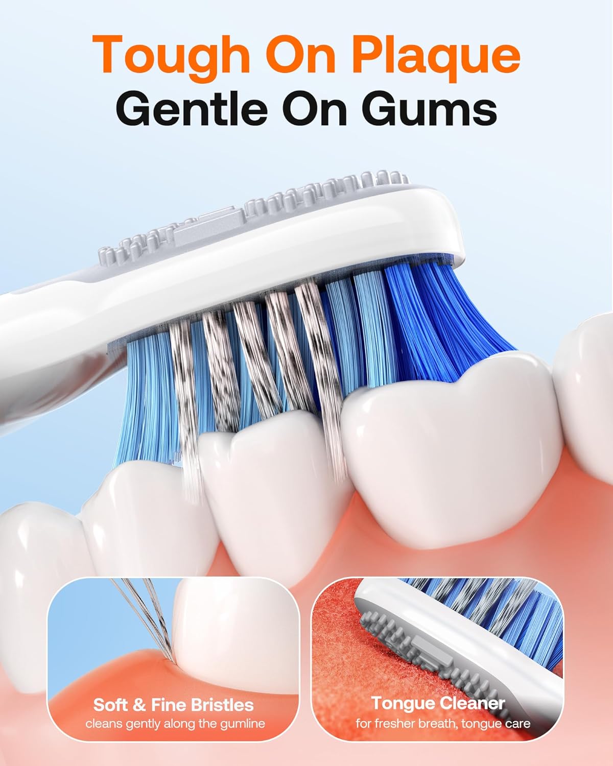 Bitvae Ultrasonic Electric Toothbrush for Adults and Kids, ADA Accepted Travel Electric Toothbrush with Rechargeable 60-Day Battery Life, 8 Heads, 5 Modes, Case/Holder, Quartz Pink